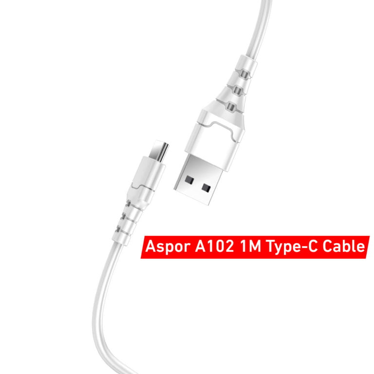 2 Aspor A101 iPhone Lightning Cables  + 1 Aspor A102  Type-C Cable