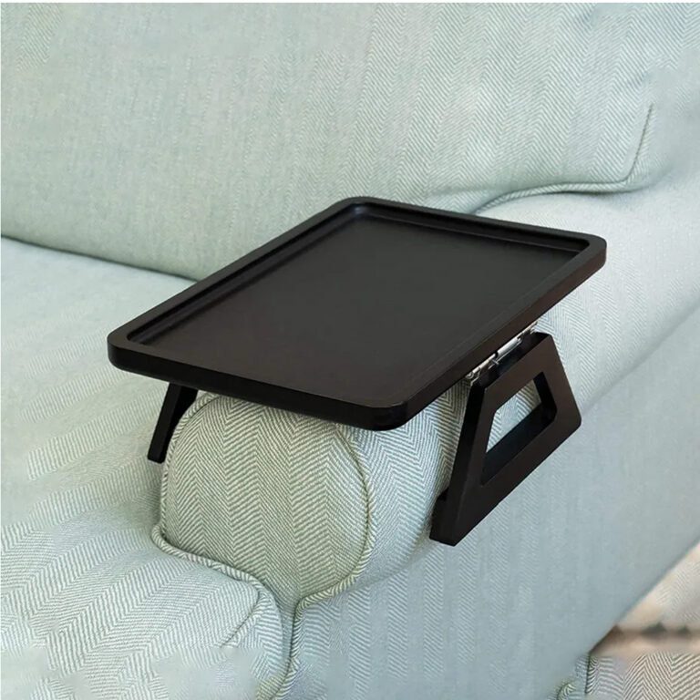Wooden Sofa Arm Table With Clip Foldable And Easy To Install