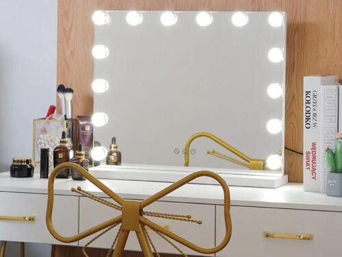 Large Lighted Vanity Mirror with 14 Dimmable LED Bulbs ,3 Color Modes