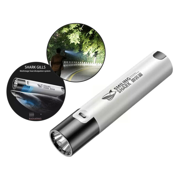 Smiling Shark Rechargeable Powerful LED Torch Power Bank Waterproof Mini Flashlight