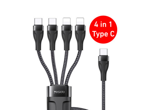 Yesido 4-in-1 Multi-Function Fast Charging Cable (USB or Type C)