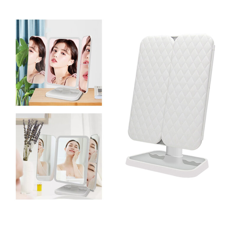 Adjustable Smart Lighted Makeup Mirror 180 Degree Rotatable with 3 LED Colors