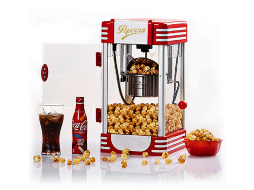 Popcorn Maker Popcorn Machine Timing Function Stainless Steel with Non-stick Removable Pot Plug