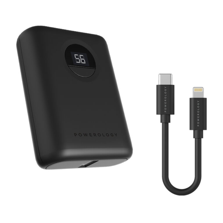 Powerology Ultra-Compact PD Power Bank 10000mAh with MFi USB-C to Lightning Cable 0.9m