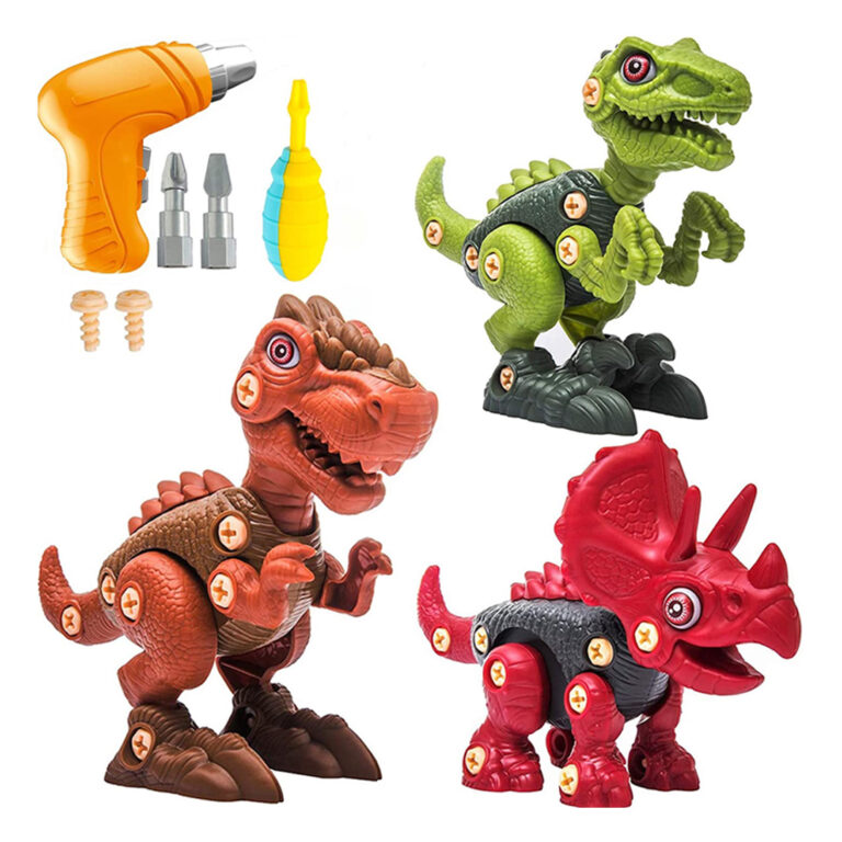 Take Apart Dinosaur Toys for Kids, Construction Dinosaur Kit with Electric Drill