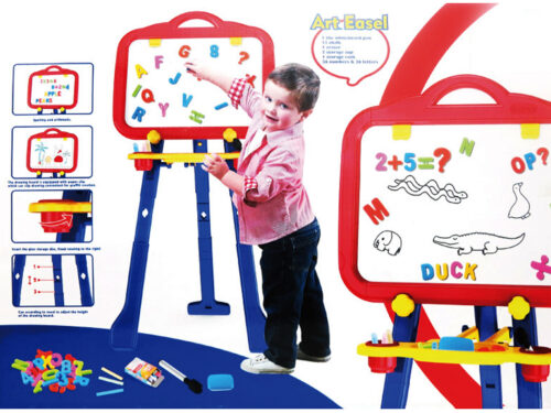 Double-sided Children's Drawing and Writing Board with An Elegant Easel
