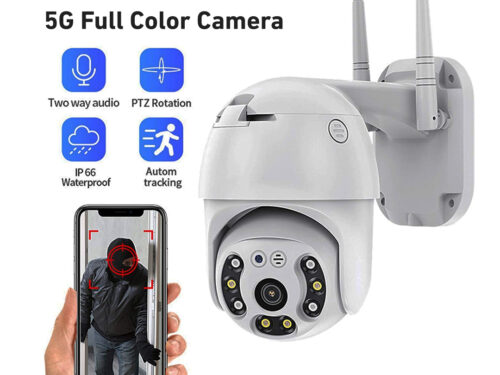 5G WiFi PTZ Camera, 3MP IP Surveillance Camera Full Colour Night Vision