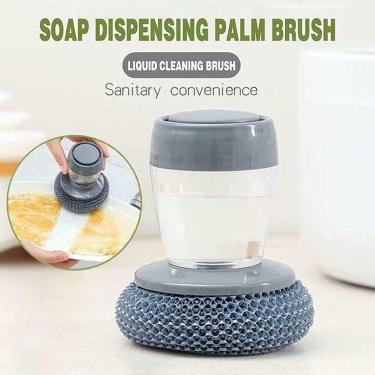 Stainless Steel Pressure 2 in 1 Washer Brush With Liquid Soap Dispenser