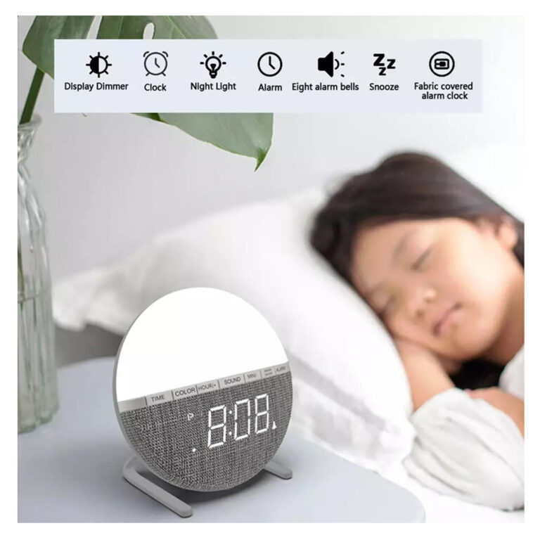 Color Changing LED Night Light Digital Alarm Clock for Bedroom and Living Room