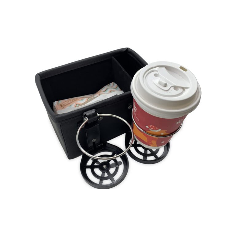Car Storage Box Organizer Two Collapsible Cup Holders Multifunctional Storage Box