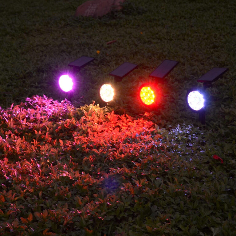 Solar Lights Outdoor 9 LEDs Multi-Color Spot Light with Auto On/Off, Waterproof Spotlight Solar Garden Lights