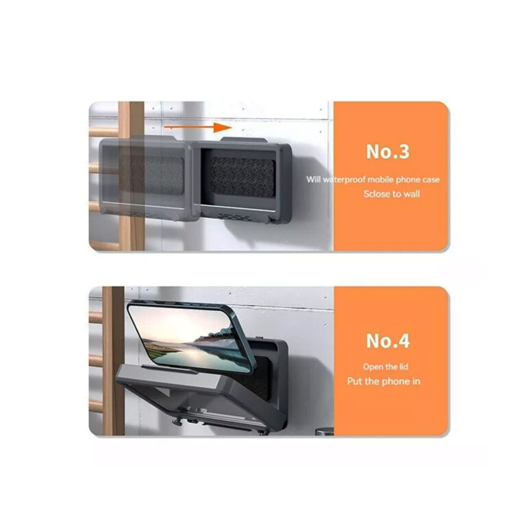 Wall-Mountable Bathroom and Kitchen Phone Holder Waterproof Touch Easy to Install