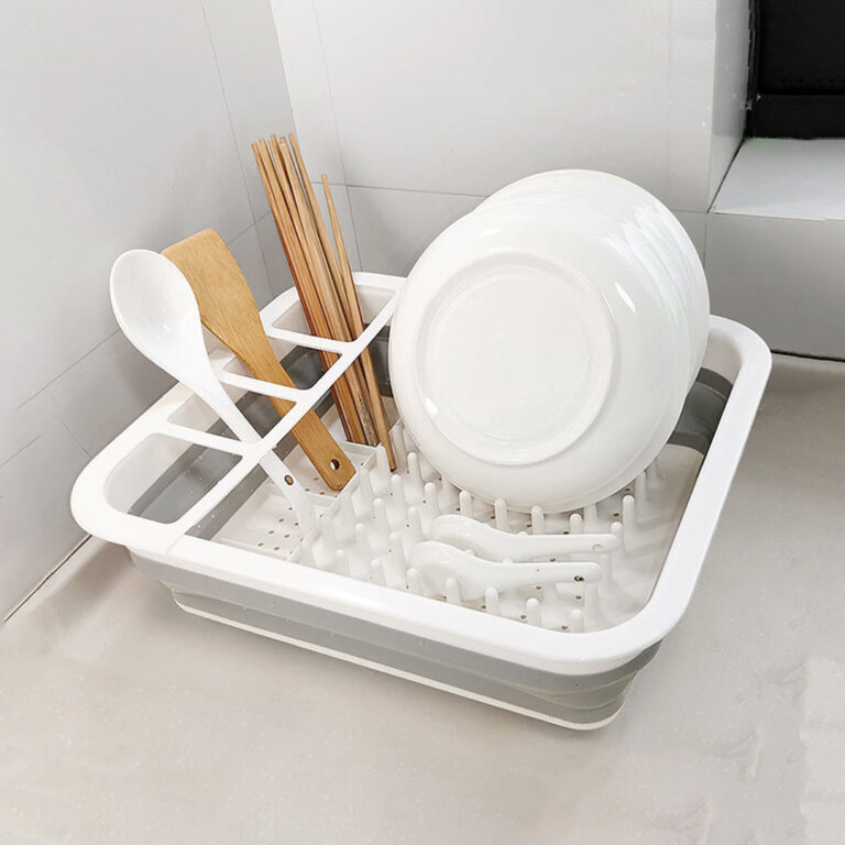 Dryer Dish Rack and Foldable Storage Bowl with Non-Slip Legs Made of High-Quality Silicone