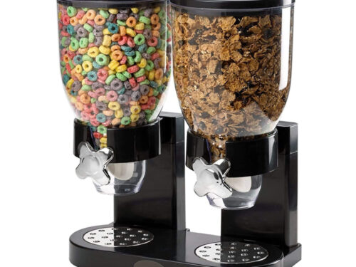 DOUBLE CEREAL DISPENSER DRY FOOD STORAGE CONTAINER DISPENSER MACHINE