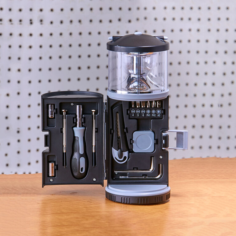 LED Lantern with 15-Pc. Tool Kit Organizer, Sockets, Screwdrivers, Allen Wrenches