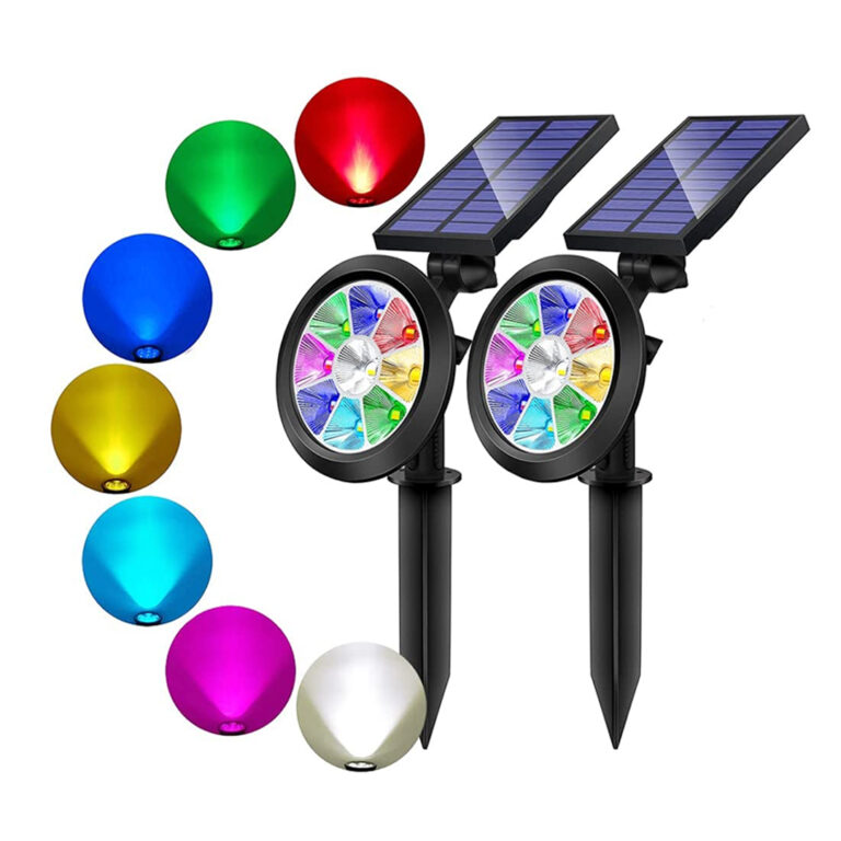 Solar Lights Outdoor 9 LEDs Multi-Color Spot Light with Auto On/Off, Waterproof Spotlight Solar Garden Lights