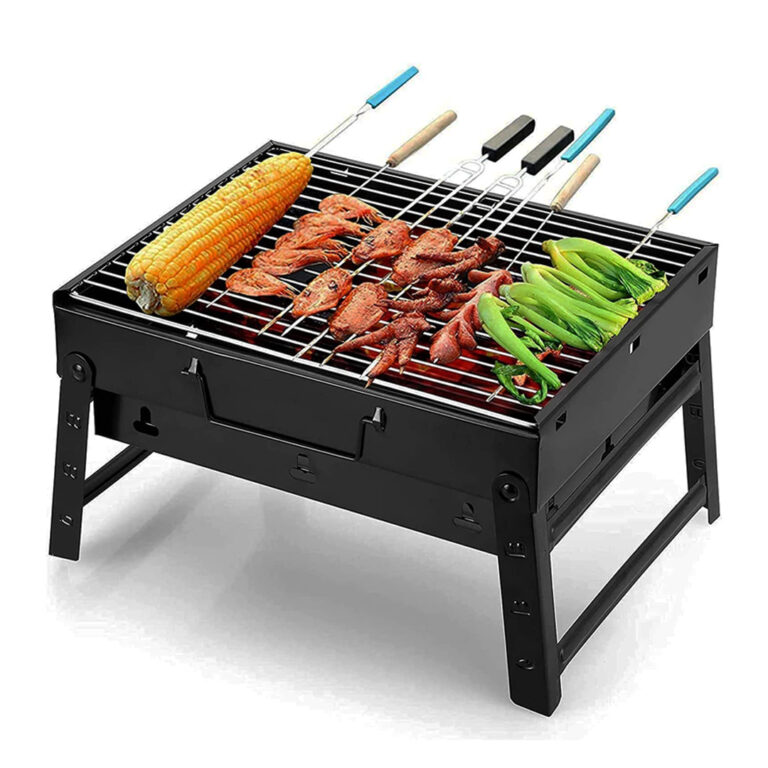 Portable Barbecue Small Foldable Household Table Charcoal Barbecue with Stainless Steel Grill