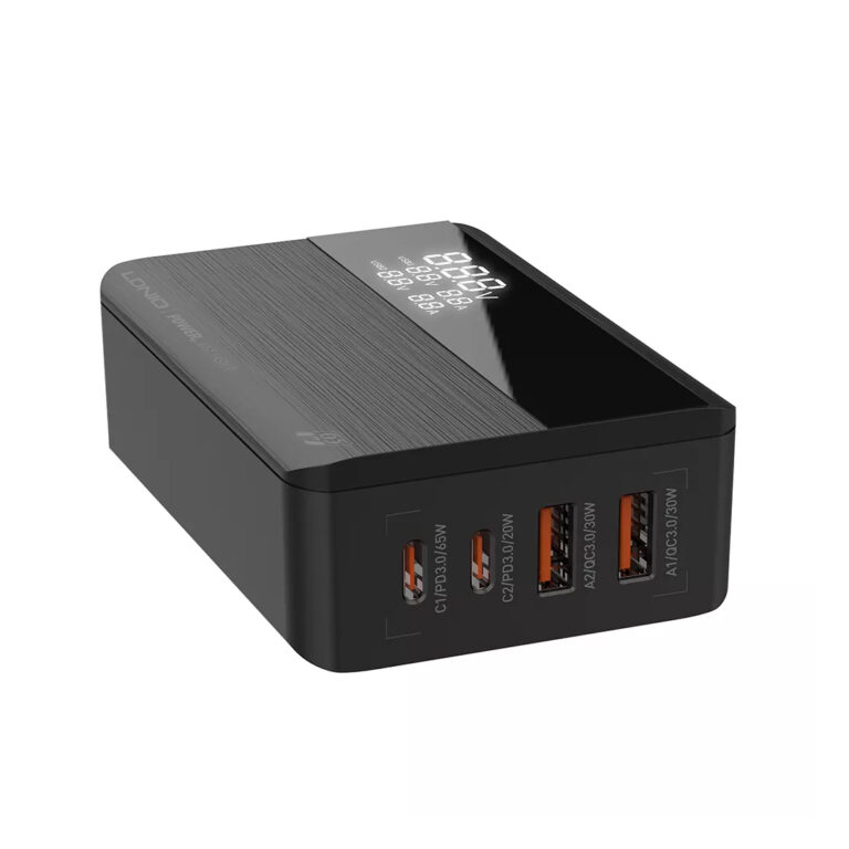 LDNIO A4808Q 65W Two PD Type-C and Two QC3.0 Super Fast Charging Desktop Mobile Charger