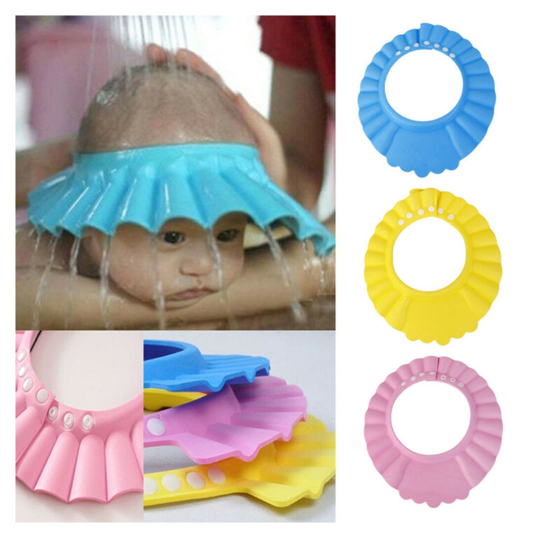 Adjustable Baby kids Shampoo Bath Shower Hat Cap Wash Hair Waterproof Shield