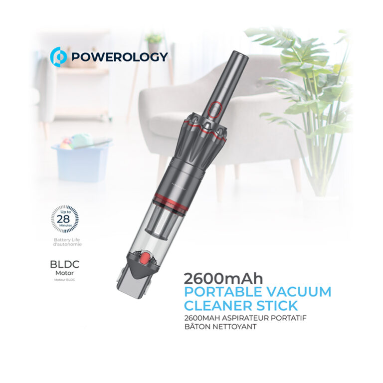Powerology 2600mAh Portable Vacuum Cleaner Stick Powerful Suction