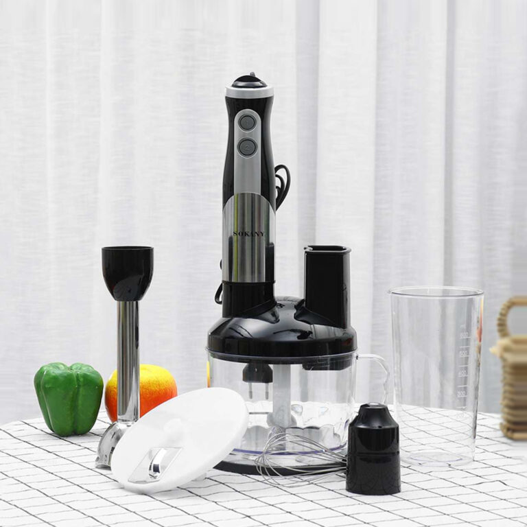SOKANY 8-in-1 Stainless Steel Sauces Electric Hand Mixer Whisk Meat Grinder Egg Smoothie Paste Blender Eggbeater