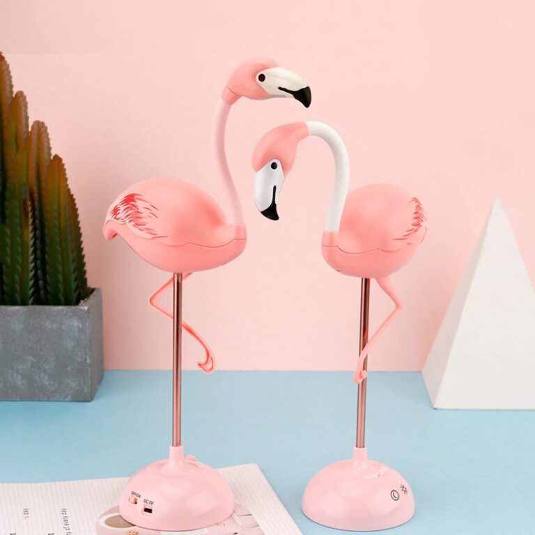 LED Flamingo Night Light Touch Reading Table Lamp USB Charging