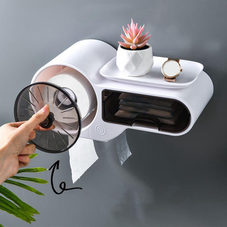 Wall-mounted Multifunctional Toilet Paper Holder Easy to Install and Water-Resistant