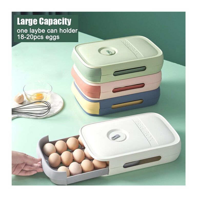 Large Capacity Refrigerator Egg Organizer Storage Box 18-20 Eggs