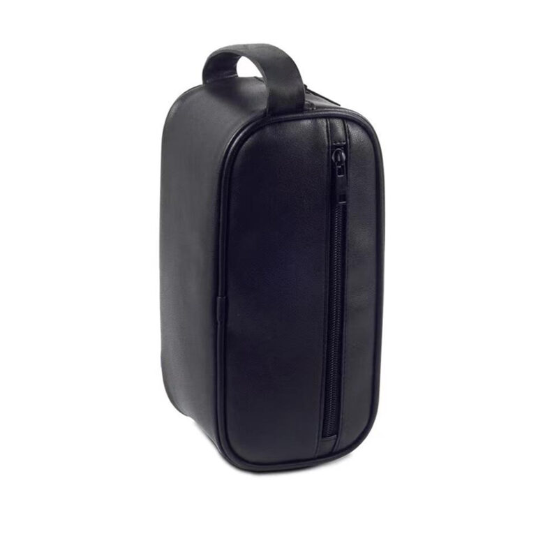 Men's Synthetic Leather Toiletry Organizer Bag Retro Wristlet Handbag Portable Cosmetic Case