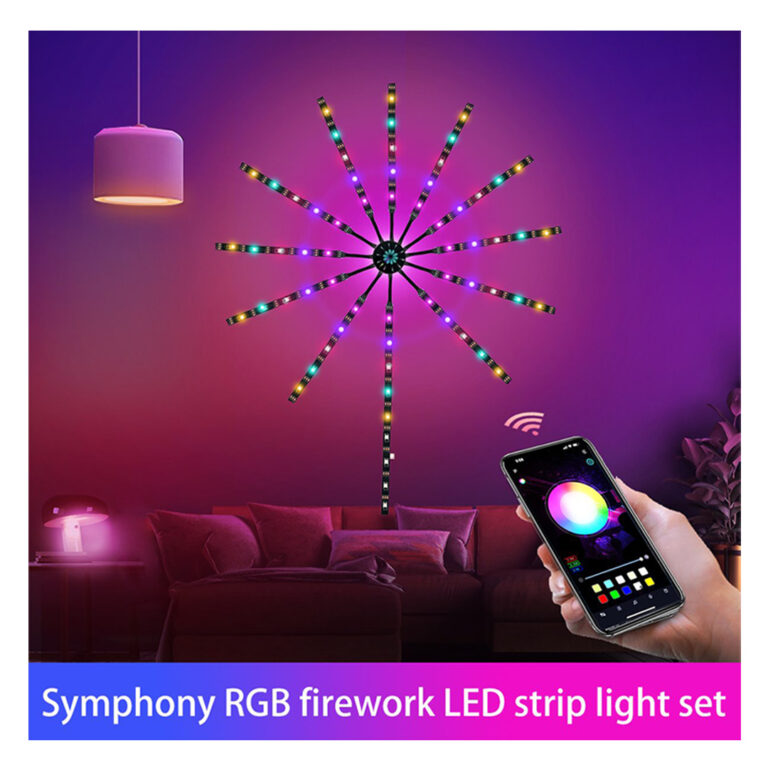 LED Fireworks Light Bar with Music Remote Control and RGB Sync