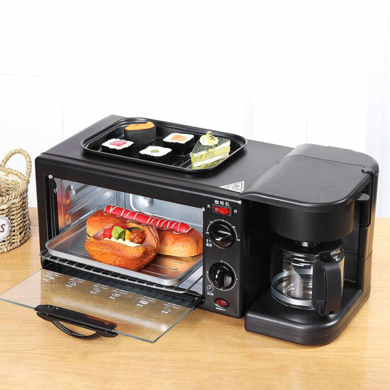 Multifunction 3 In 1 Breakfast Maker Machine 220V Electric Pizza Bread Toaster Mini Oven Frying Pan