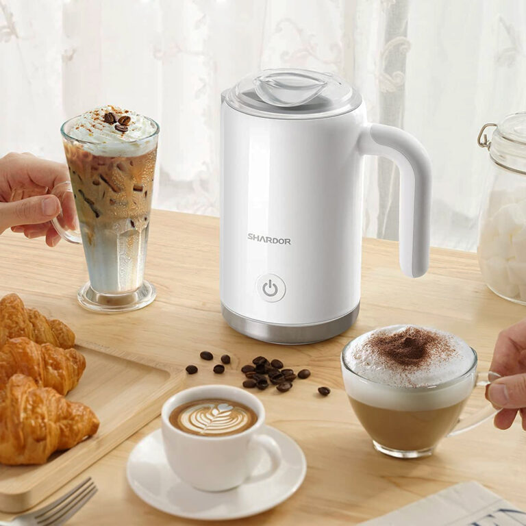 SHARDOR Milk Frother, 350ml Anti-Splash Electric Milk Steamer, 3 in 1 Multifunctional Automatic Shut-Off Milk Frother