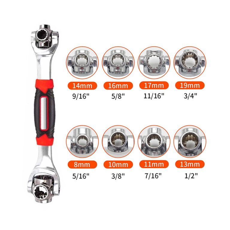 Universal Wrench 48-in-1 Multifunction Hand Tool with Spline Bolts 360 Degree Revolving Spanner