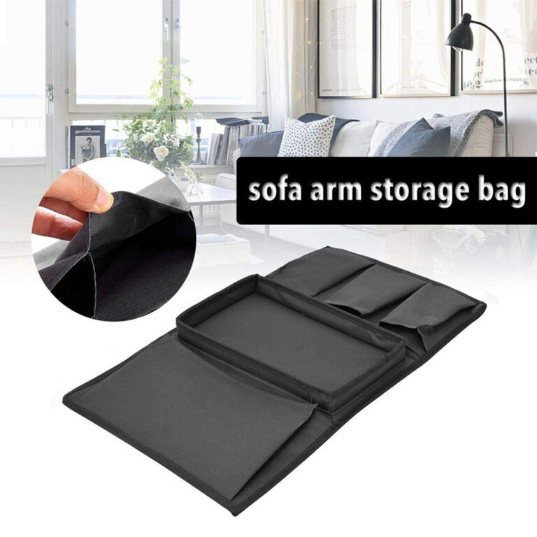 Sofa Armrest 5 Pockets Organizer, Couch Armchair Storage Caddy with Cup Holder Tray