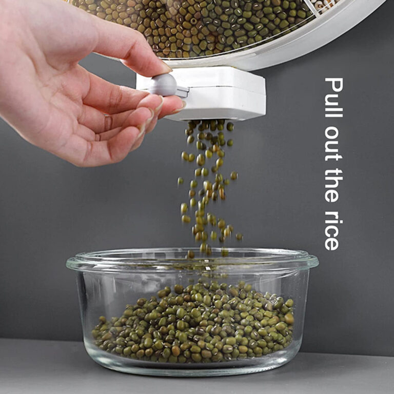 Cereal Dispenser Wall-Mounted Food Storage Containers 360°Rotate Cereal Containers Storage Set