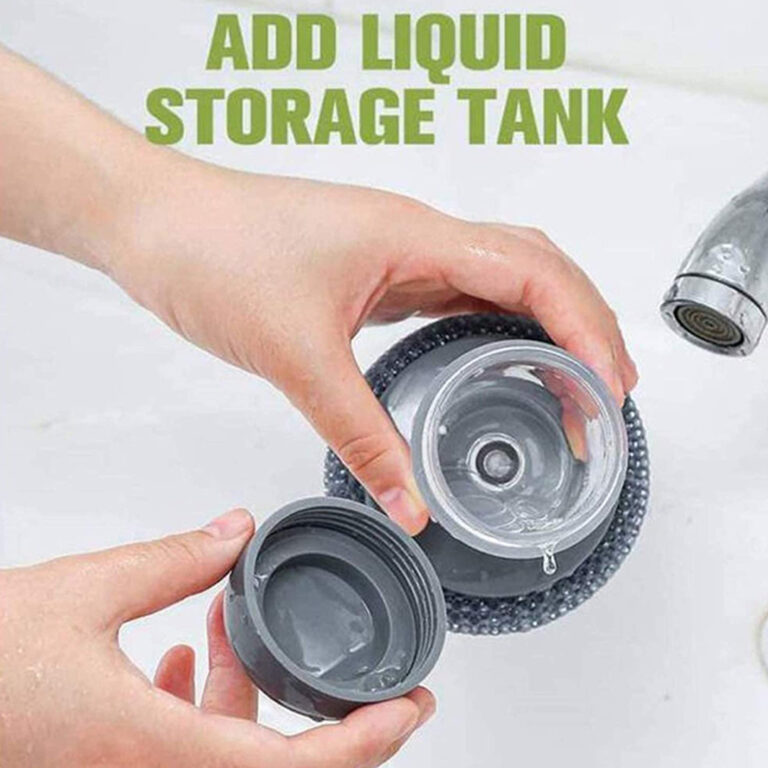 Stainless Steel Pressure 2 in 1 Washer Brush With Liquid Soap Dispenser