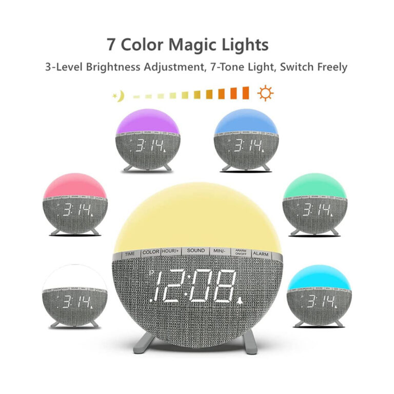 Color Changing LED Night Light Digital Alarm Clock for Bedroom and Living Room