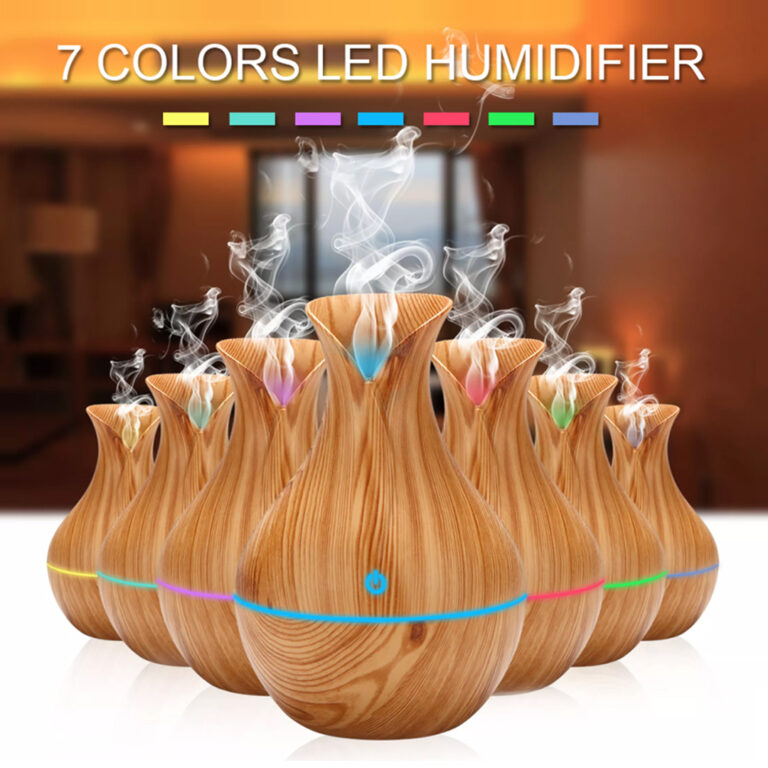 Mini Ultrasonic Aromatherapy Diffuser for Home Office with Air Purifying Cool Mist Humidifier 7 Color Changing LED