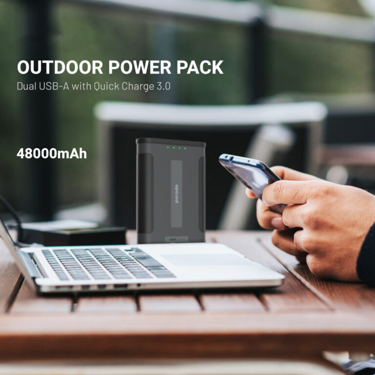 Porodo Outdoor Powerbank 48000mAh PD 60W 2 USB and 1 Type-C output