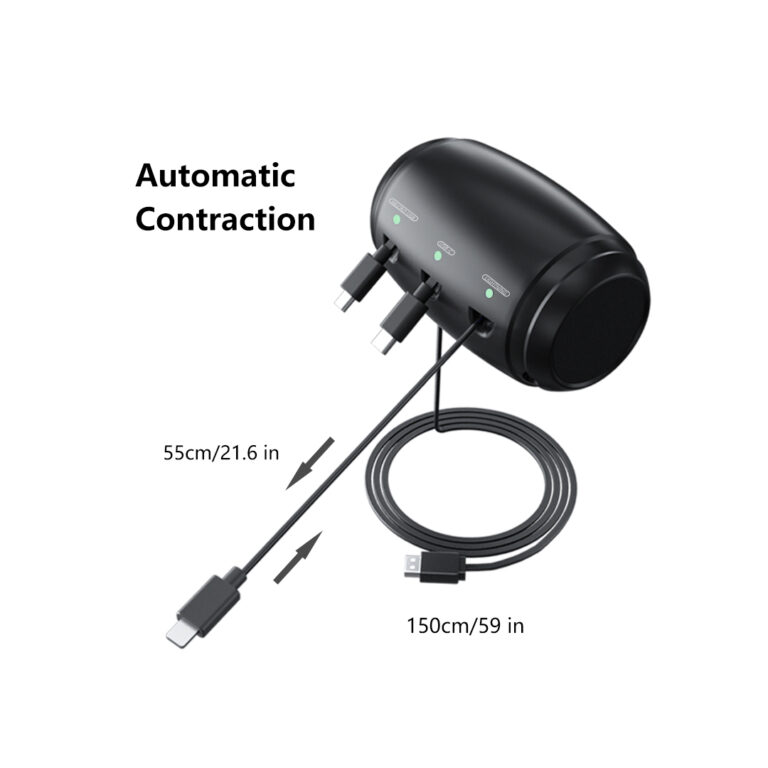 Multi-Car Retractable Backseat 3 in 1 Car Charging Station Box Compatible with All Phones