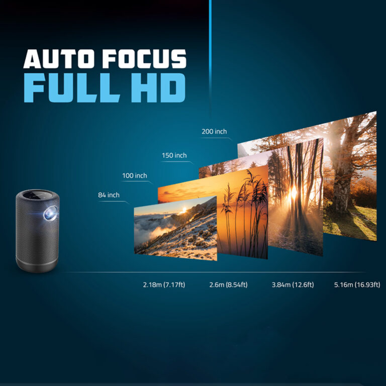 Powerology 3200mAh Auto Focus Full HD Portable Projector