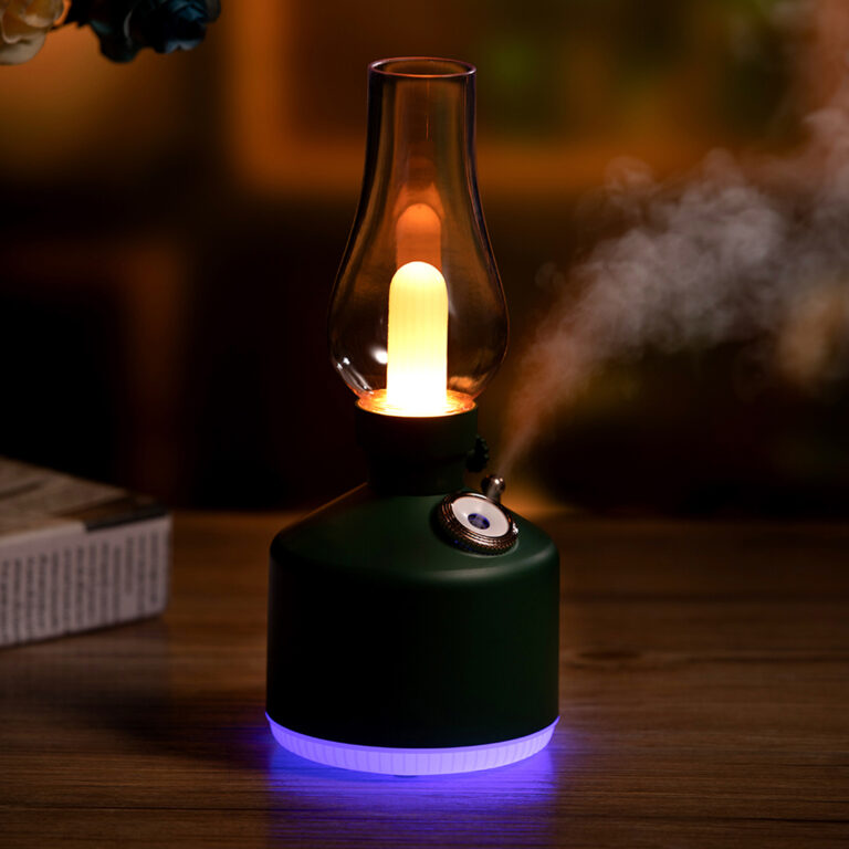 Portable Air Humidifier with Retro Style USB rechargeable LED Night Light Kerosene Bedside Lamp