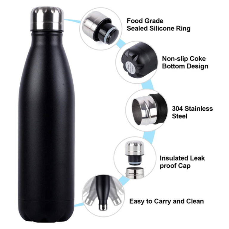 Double-Wall Vacuum Insulated Sports Water Bottle Vacuum Flask Travel Coffee Mug (Assorted Colors)