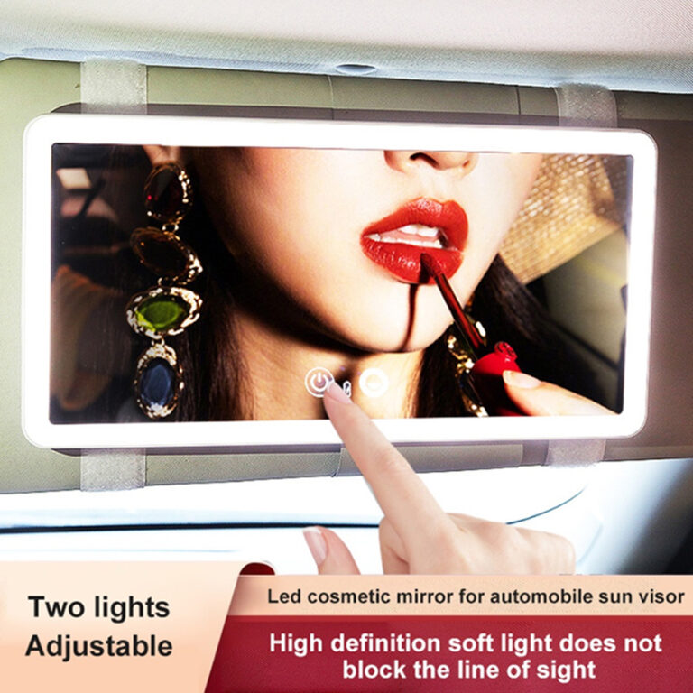 Ultra-thin Adjustable Car LED Light Makeup Mirror Fits Most Cars