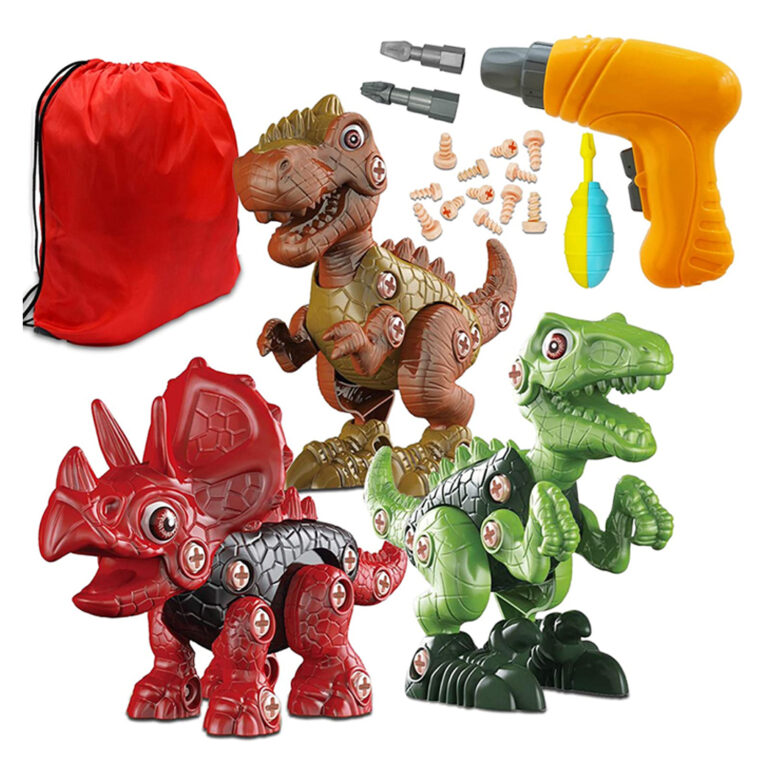 Take Apart Dinosaur Toys for Kids, Construction Dinosaur Kit with Electric Drill