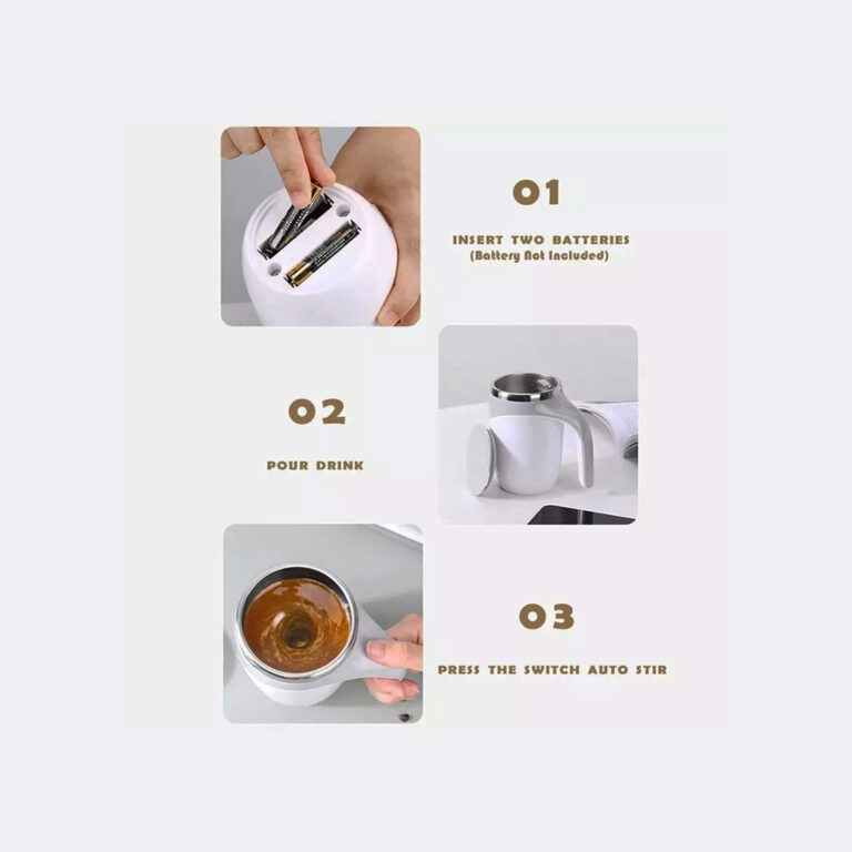 Automatic Magnetic Self Stirring Stainless Steel Coffee Mug