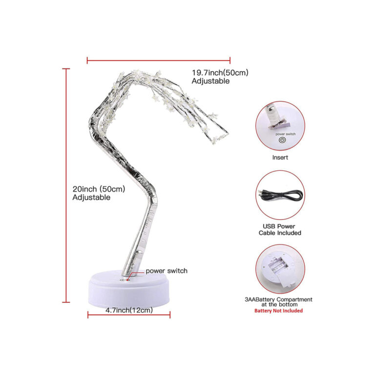 LED Decorative Tree Lamp Battery Powered or USB with Adjustable Branches
