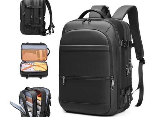 Large Expandable Waterproof Anti-Theft Laptop Backpack With USB Charging Port