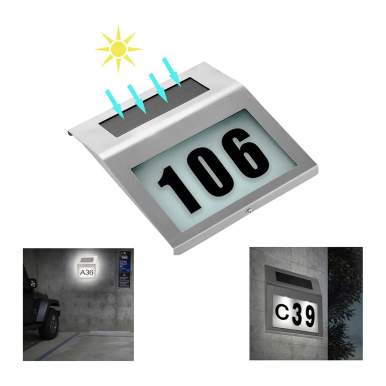 Solar Powered LED Lamp Designed to Illuminate Your House Number Waterproof