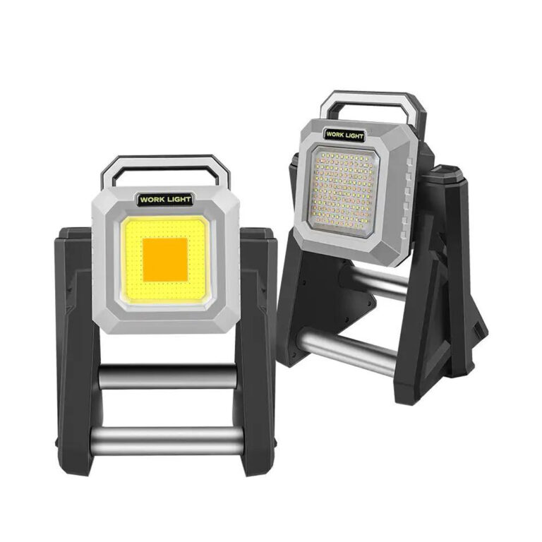 Foldable and Height-adjustable Multifunctional Work Light with Telescopic Base